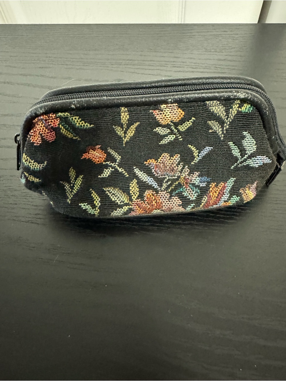 VTG Accessory Works Floral Tapestry Cosmetic Pouch Makeup Bag 90s